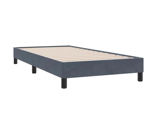 Estructura de cama sin colchón terciopelo gris oscuro 100x210cm