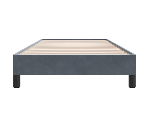 Estructura de cama sin colchón terciopelo gris oscuro 100x210cm