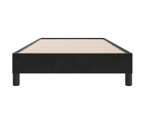 Estructura de cama sin colchón terciopelo negro 100x210 cm