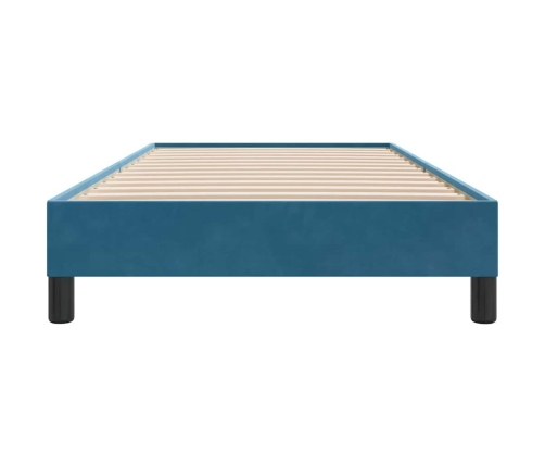 Estructura de cama sin colchón terciopelo azul oscuro 100x210cm