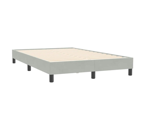 Estructura de cama sin colchón terciopelo gris claro 120x210 cm