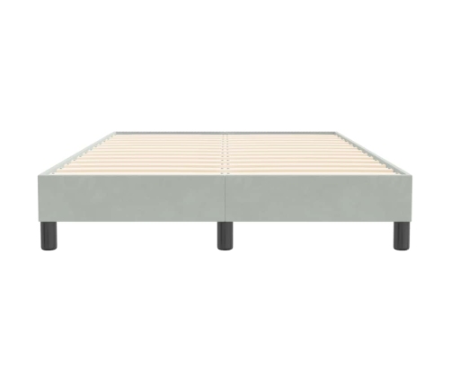 Estructura de cama sin colchón terciopelo gris claro 120x210 cm