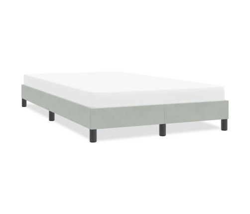 Estructura de cama sin colchón terciopelo gris claro 120x210 cm