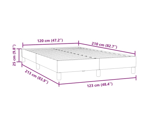 Estructura de cama sin colchón terciopelo negro 120x210 cm