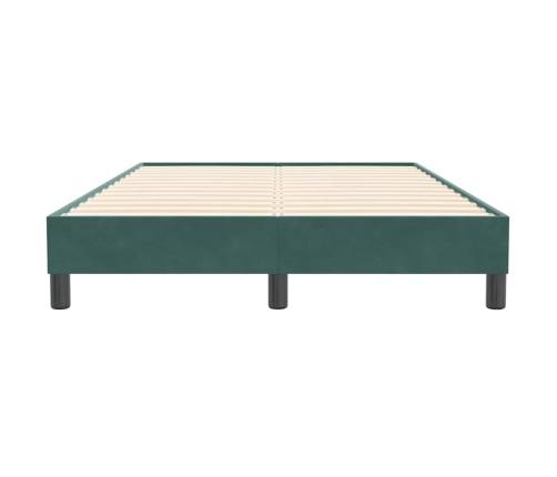 Estructura cama sin colchón terciopelo verde oscuro 120x210 cm