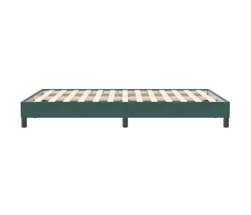 Estructura cama sin colchón terciopelo verde oscuro 120x210 cm