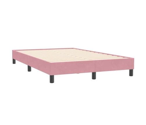 Estructura de cama sin colchón terciopelo rosa 120x210 cm