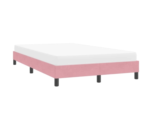 Estructura de cama sin colchón terciopelo rosa 120x210 cm