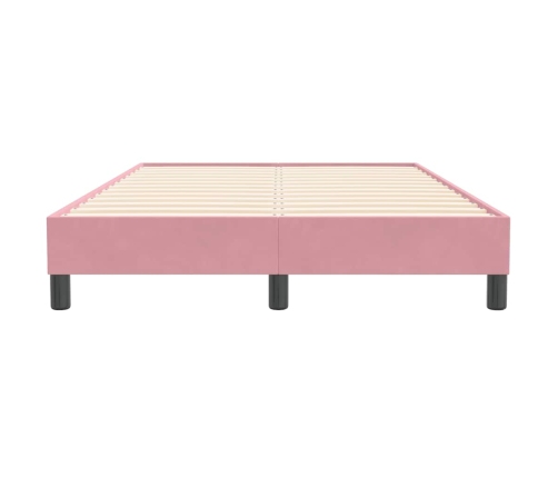 Estructura de cama sin colchón terciopelo rosa 120x210 cm