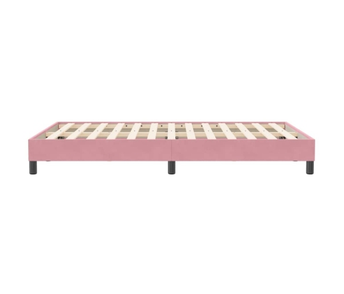 Estructura de cama sin colchón terciopelo rosa 120x210 cm