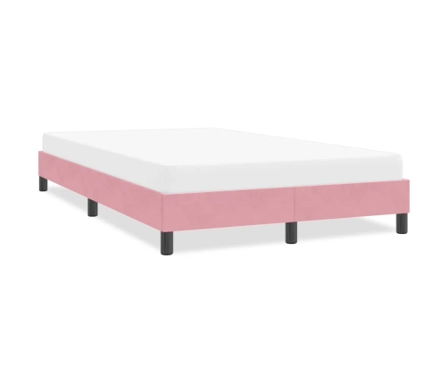 Estructura de cama sin colchón terciopelo rosa 120x210 cm