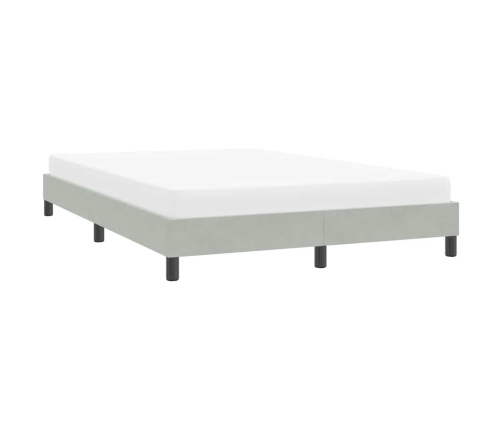 Estructura de cama sin colchón terciopelo gris claro 140x210 cm