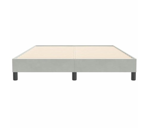 Estructura de cama sin colchón terciopelo gris claro 140x210 cm