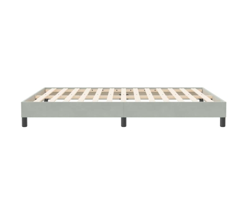 Estructura de cama sin colchón terciopelo gris claro 140x210 cm