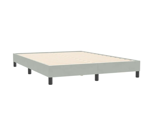 Estructura de cama sin colchón terciopelo gris claro 140x210 cm