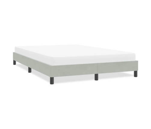 Estructura de cama sin colchón terciopelo gris claro 140x210 cm