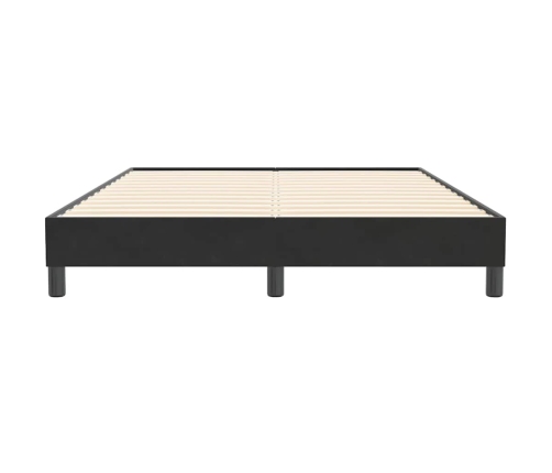 Estructura de cama sin colchón terciopelo negro 140x210 cm