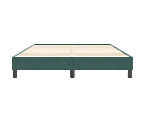 Estructura cama sin colchón terciopelo verde oscuro 140x190 cm