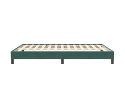 Estructura cama sin colchón terciopelo verde oscuro 140x190 cm