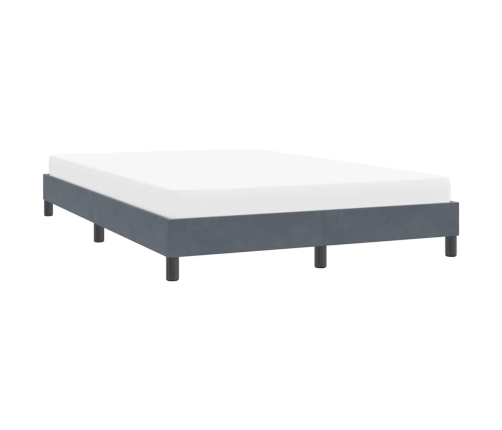 Estructura de cama sin colchón terciopelo gris oscuro 160x210cm