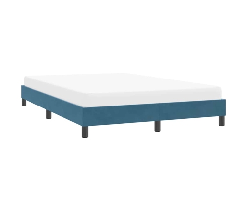 Estructura de cama sin colchón terciopelo azul oscuro 160x210cm