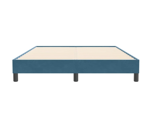 Estructura de cama sin colchón terciopelo azul oscuro 160x210cm