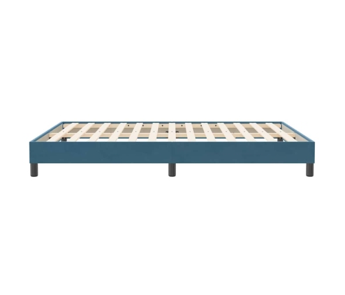 Estructura de cama sin colchón terciopelo azul oscuro 160x210cm