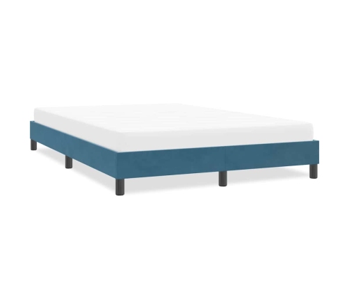 Estructura de cama sin colchón terciopelo azul oscuro 160x210cm