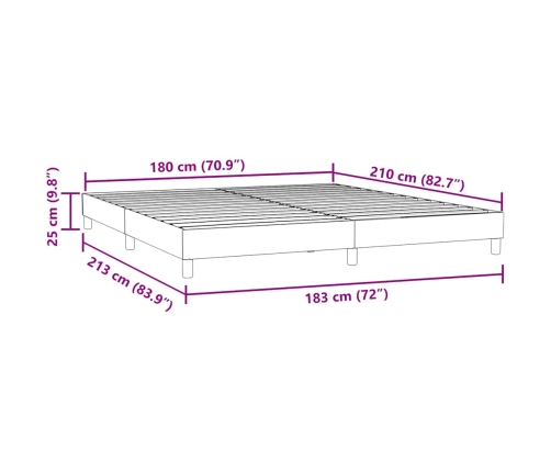 Estructura de cama sin colchón terciopelo negro 180x210 cm