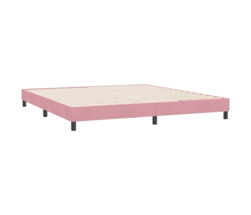 Estructura de cama sin colchón terciopelo rosa 180x210 cm