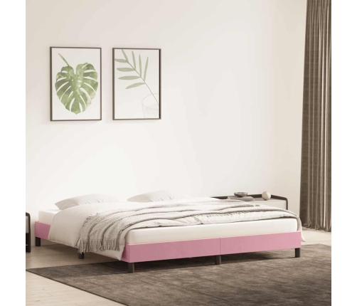 Estructura de cama sin colchón terciopelo rosa 180x210 cm