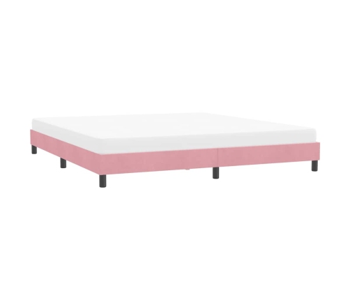 Estructura de cama sin colchón terciopelo rosa 180x210 cm