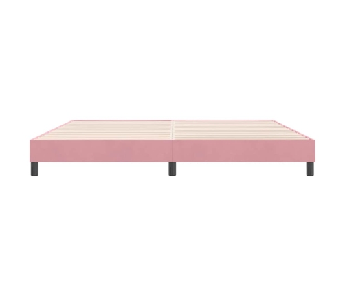 Estructura de cama sin colchón terciopelo rosa 180x210 cm