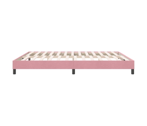 Estructura de cama sin colchón terciopelo rosa 180x210 cm