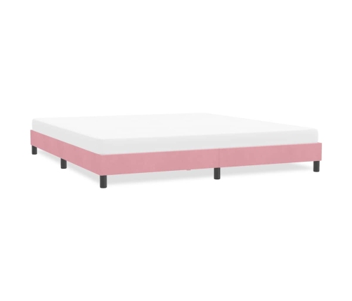 Estructura de cama sin colchón terciopelo rosa 180x210 cm