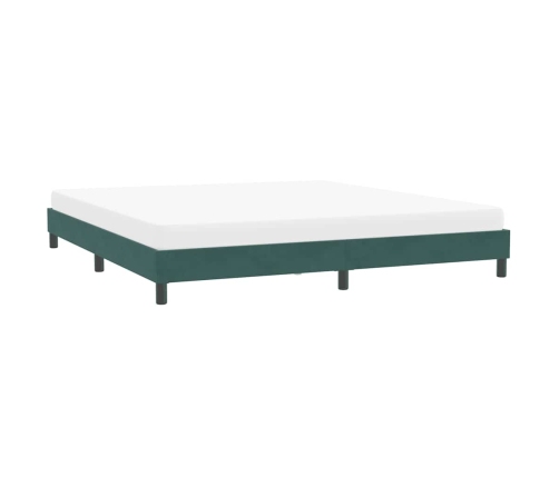 Estructura cama sin colchón terciopelo verde oscuro 200x210cm