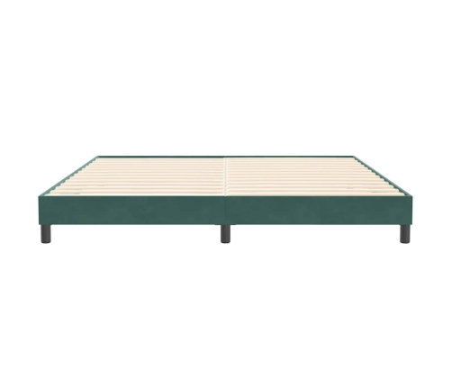 Estructura cama sin colchón terciopelo verde oscuro 200x210cm