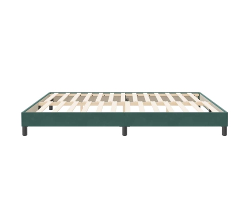 Estructura cama sin colchón terciopelo verde oscuro 200x210cm