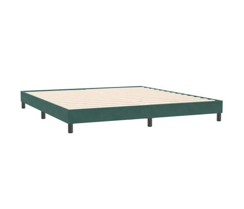 Estructura cama sin colchón terciopelo verde oscuro 200x210cm