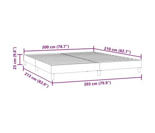 Estructura cama sin colchón terciopelo verde oscuro 200x210cm