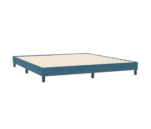 Estructura de cama sin colchón terciopelo azul oscuro 200x210cm