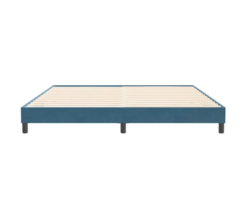 Estructura de cama sin colchón terciopelo azul oscuro 200x210cm