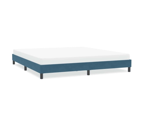 Estructura de cama sin colchón terciopelo azul oscuro 200x210cm