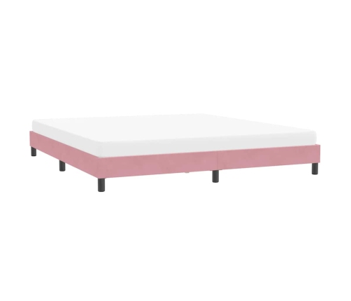 Estructura de cama sin colchón terciopelo rosa 200x210 cm