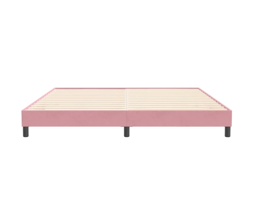 Estructura de cama sin colchón terciopelo rosa 200x210 cm