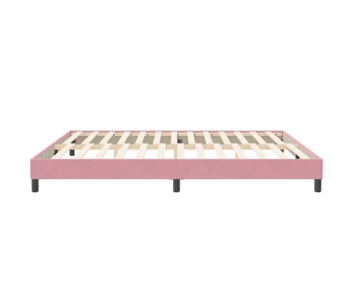 Estructura de cama sin colchón terciopelo rosa 200x210 cm