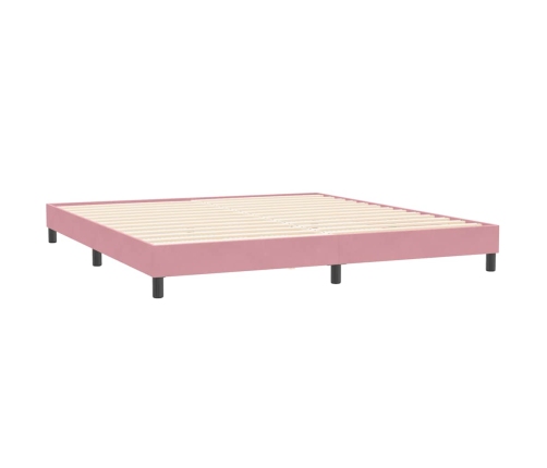 Estructura de cama sin colchón terciopelo rosa 200x210 cm