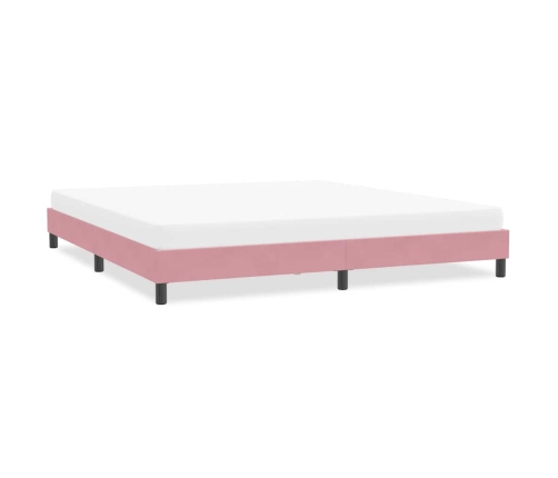 Estructura de cama sin colchón terciopelo rosa 200x210 cm