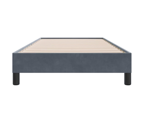 Estructura de cama sin colchón terciopelo gris oscuro 80x220 cm