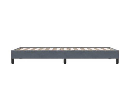 Estructura de cama sin colchón terciopelo gris oscuro 80x220 cm